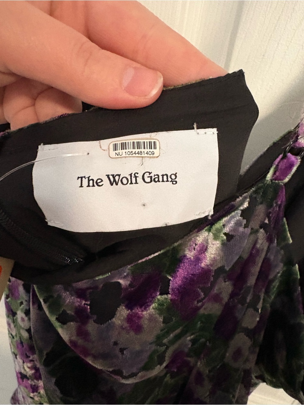 Velvet Floral High-Low Slip Dress in Purple and Black - Picture 3 of 4